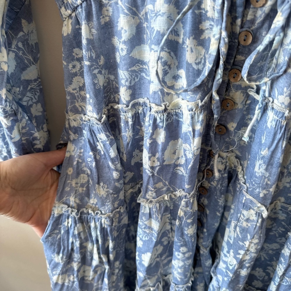 Free People Blue Floral Boho High Low Dress - Picture 10 of 10